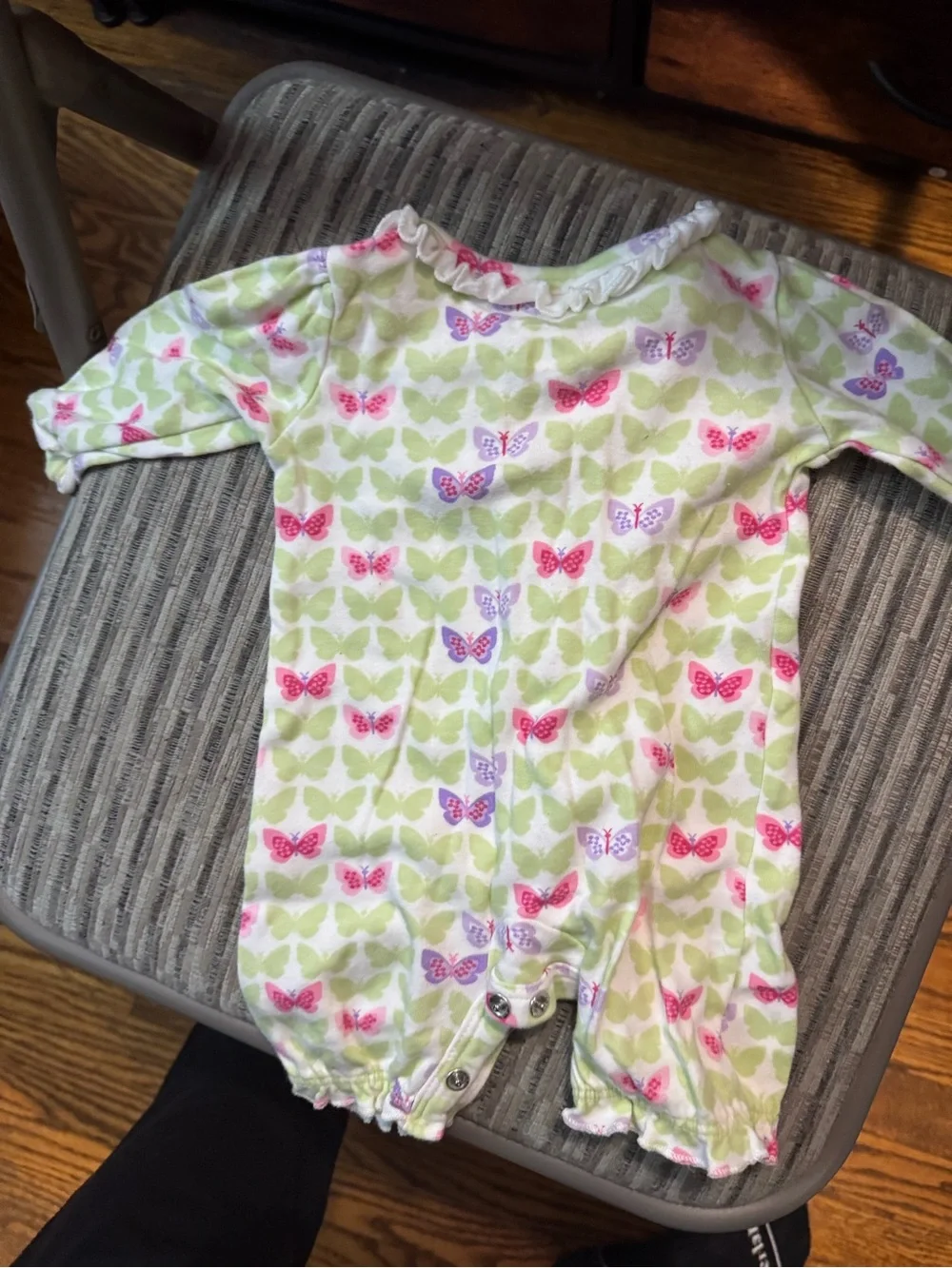 small wonders Green & Pink Butterfly Romper
